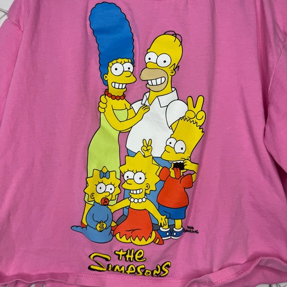H&M the simpsons tshirt tee pink graphic tv show shirt top comfy baggy - Picture 4 of 5